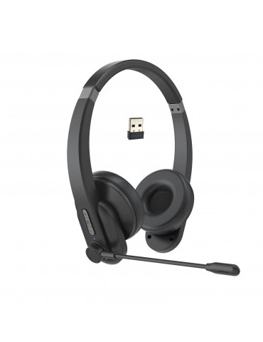 2.4GHz Wireless Headphones Call Center Earphone On Ear Headset with ENC Noise Reduction Microphone Adjustable Headband Volume Control