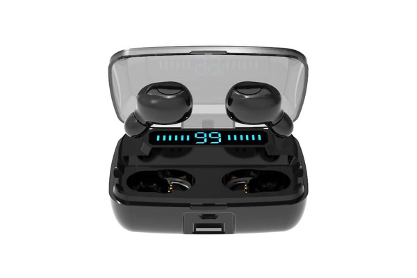F9 Earphones BT5.0 Wireless Headphones Sweatproof Sports Mini Earbuds Noise Cancelling Gaming Headset LED Digital Display Button Control