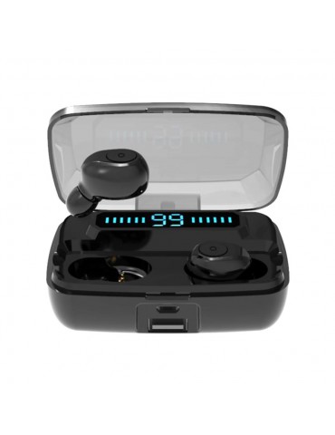 F9 Earphones BT5.0 Wireless Headphones Sweatproof Sports Mini Earbuds Noise Cancelling Gaming Headset LED Digital Display Button Control