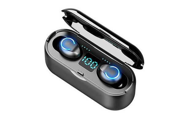F9-8 Earphones BT 5.0 Wireless Mini Sports Earbuds 8D HiFi Sound Headset HD Call Noise Reduction Siri Voice Assistant Headphones With LED Digital Power Display
