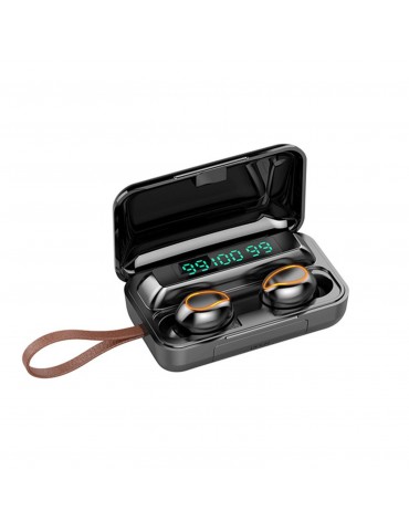 F9 True Wireless Stereo Earbuds In-Ear BT Earphones with Stereo Sound 9D Noise Reduction Waterproof Sport Earbuds with LED-Digital Display Touch-Control Headphone HD Call Earbuds with MIC Compatible with iOS Android Windows Black